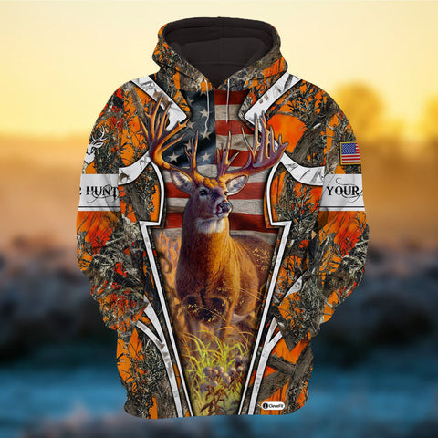 Max Corner Premium Deer Hunting Camo Pattern Personalized 3D Hoodie For Hunting Lover