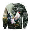 Maxcorners Rooster Unisex Deluxe Green Hoodie