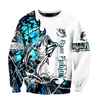 Maxcorners Bass Fishing Sport Blue Camo Tattoo