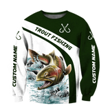 Maxcorners CustomName Trout Gone Fishing Shirts