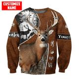 Maxcorners Deer Hunting Personalized Name 3D Over Printed Hoodie