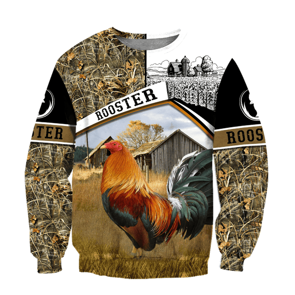 Maxcorners Brown Red Rooster Unisex Deluxe Hoodie