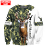 Maxcorners Deer Hunting Personalized 3D Over Printed Hoodie