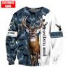 Maxcorners Deer Hunting Personalized Name 3D Over Printed Hoodie