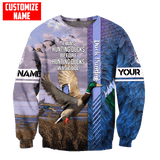 Maxcorners Duck Hunting Personalized 3D Over Printed Hoodie