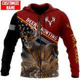 Maxcorners Deer Hunting Personalized Name 3D Over Printed Hoodie