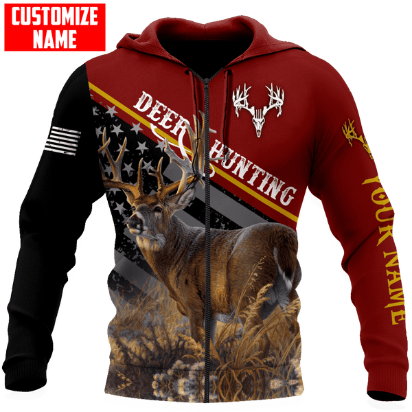 Maxcorners Deer Hunting Personalized Name 3D Over Printed Hoodie