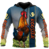 Maxcorners Rooster Unisex Deluxe Colorful Hoodie