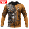 Maxcorners Huntaholic Personalized Name 3D Over Printed Hoodie