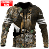 Maxcorners Deer Hunting Personalized Name 3D Over Printed Hoodie