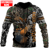 Maxcorners Deer Hunting Personalized Name 3D Over Printed Hoodie