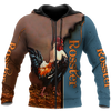 Maxcorners Rooster Unisex Deluxe Blue Hoodie
