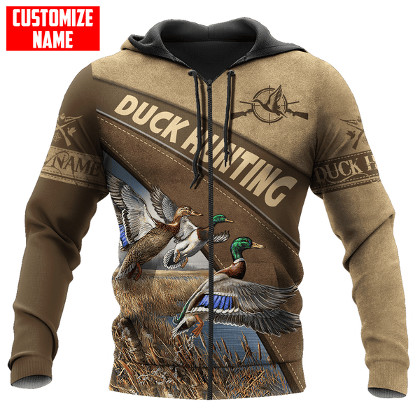 Maxcorners Duck Hunting Personalized Name 3D Over Printed Hoodie