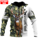 Maxcorners Deer Hunting Personalized 3D Over Printed Hoodie