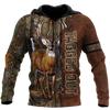 Maxcorners Deer Hunting Personalized Name 3D Over Printed Hoodie