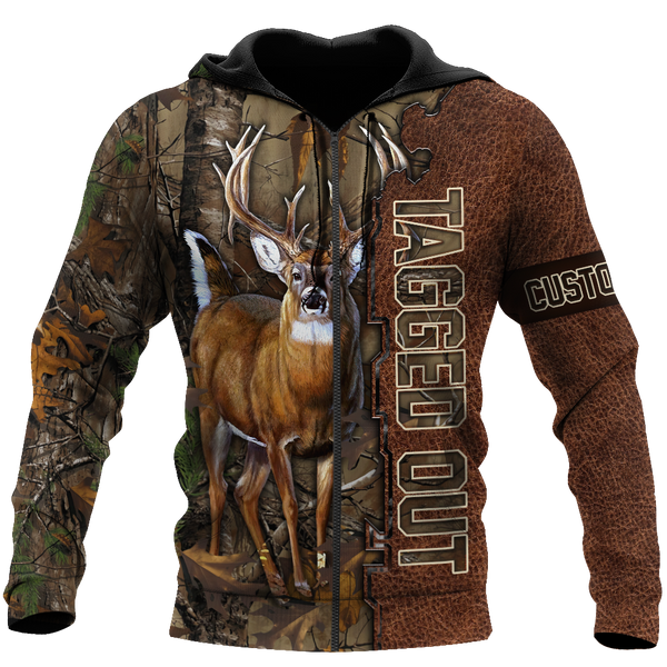 Maxcorners Deer Hunting Personalized Name 3D Over Printed Hoodie