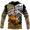 Maxcorners Brown Red Rooster Unisex Deluxe Hoodie