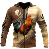 Maxcorners Personalized Name Rooster In Farm Unisex Hoodie