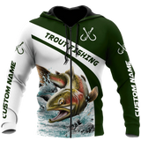 Maxcorners CustomName Trout Gone Fishing Shirts
