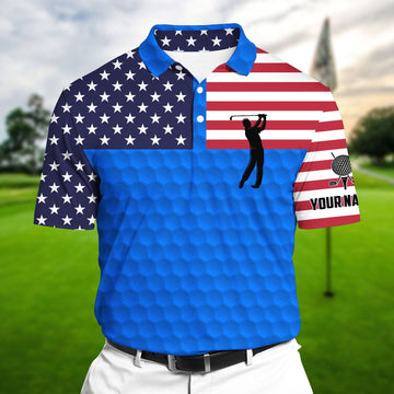 Max Corners Blue Pride Super Cool American Golf Man, Golf Polo Shirts Multicolor Custom Name Polo