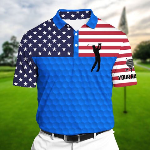 Max Corners Blue Pride Super Cool American Golf Man, Golf Polo Shirts Multicolor Custom Name Polo