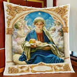 Maxcorners Mary Gives Birth To Jesus Quilt Blanket