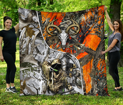 Maxcorners Hunting Bow Hunt Skull Blanket