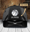 Maxcorners Basketball Sliver Black Classic Personalized Name All Over Printed Cap