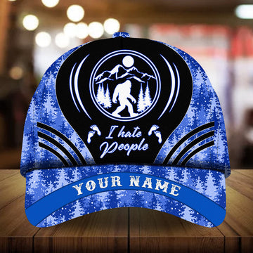 Max Corners I Hate People Bigfoot Pine tree pattern 2 Custom 3D Cap