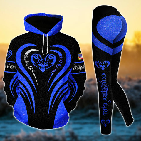 Max Corner Special Deer Hunting Heart Line Pattern Personalized 3D Style 8 Combo Hoodie & Legging Set