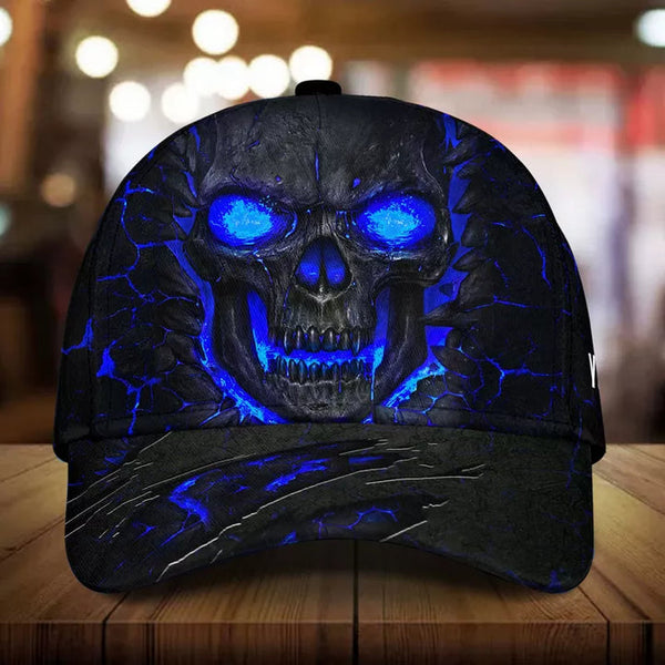 Maxcorners Custom Name Scared Lava Skull Cap