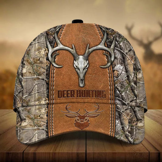 Maxcorners Premium Skull Deer Hunting Printed Multicolor Personalized 3D Hat