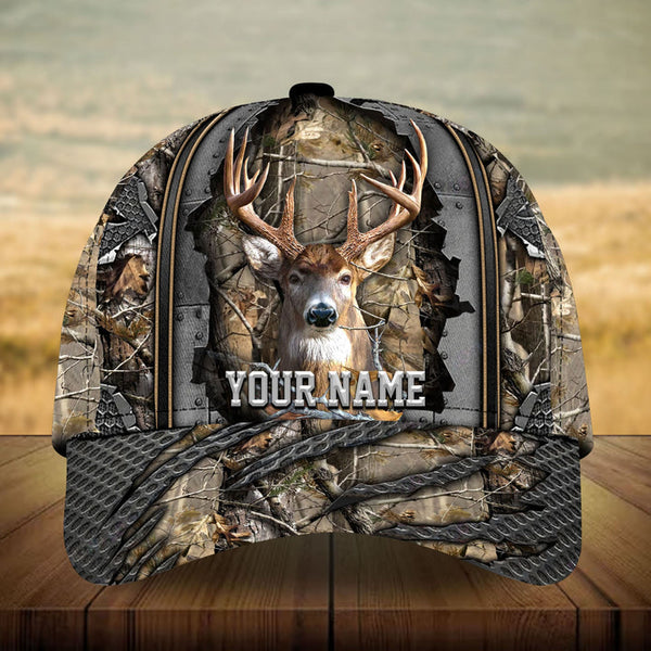 Max Corners Steel Loralle Cracked Deer Hunting Camo Pattern 3D Multicolor Personalized Cap