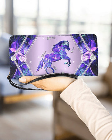 Maxcorners Horse Love Blink Purple Clutch