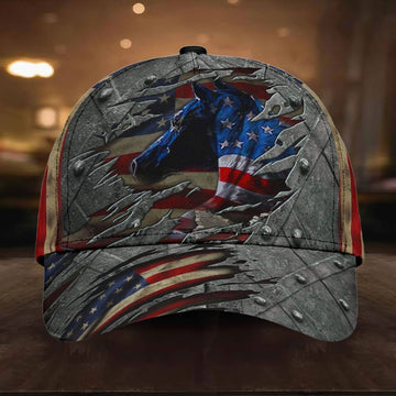 Maxcorners Horse US Flag Cap - Cap