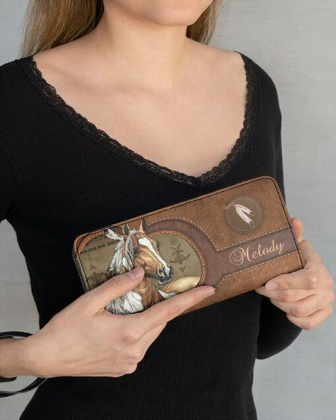 Maxcorners Horse Love Classic Personalized Clutch