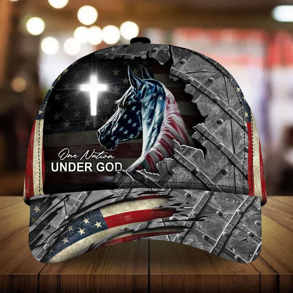 Maxcorners One Nation Under God Horse Cap