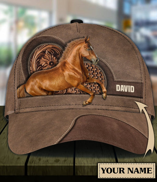 Maxcorners Personalized Horse Lover Brown Cap