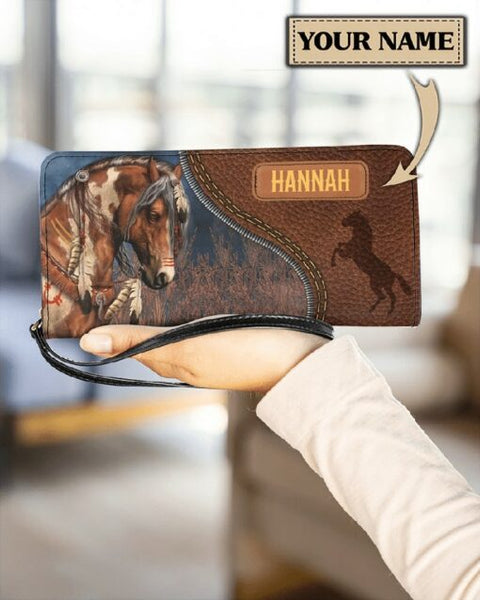 Maxcorners Horse Love Sad Personalized Clutch