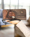 Maxcorners Horse Daisy Horizontal Personalized Clutch