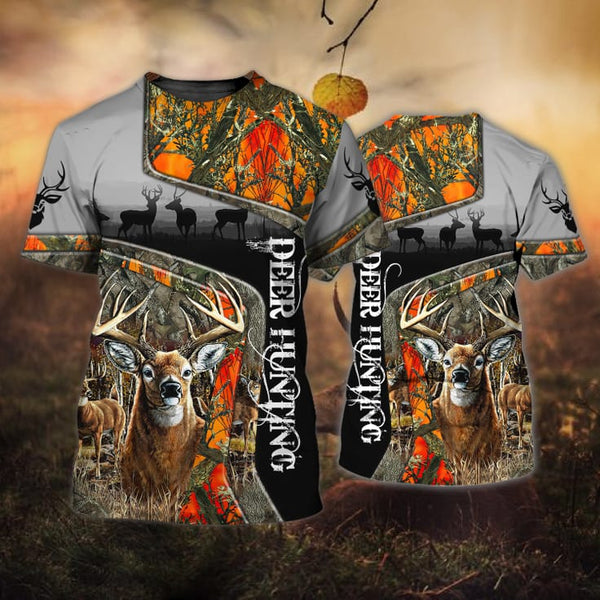 Maxcorners Deer Hunting In The Wood All Over Printed 3D Shirts