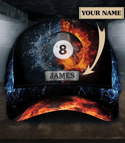 Maxcorners Billiard Classic Personalized Name 3D Over Printed Cap