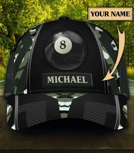 Maxcorners Billiard Classic Personalized Name 3D Over Printed Cap