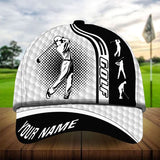 Maxcorners Golf Super Cool Golf Man Playing Personalized Name All Over Printed Cap