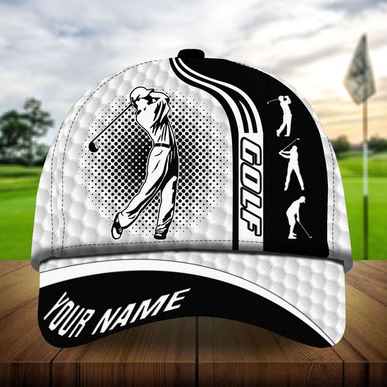 Maxcorners Golf Super Cool Golf Man Playing Personalized Name All Over Printed Cap