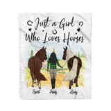 Maxcorners Customer Name Gift For Horse Lover Girl - Blanket