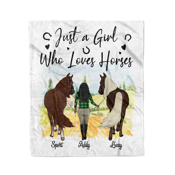 Maxcorners Customer Name Gift For Horse Lover Girl - Blanket