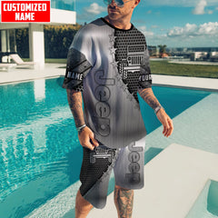 Maxcorners Custom Name Jeep Silver 3D Shirt