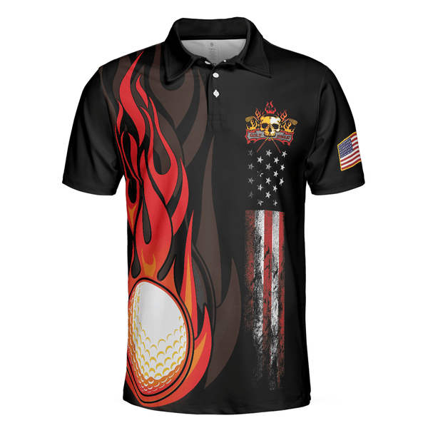 Max Corners Black American Flag Golf 3D Custom Polo Shirt