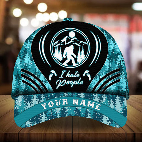 Max Corners I Hate People Bigfoot Pine tree pattern 3 Custom 3D Cap